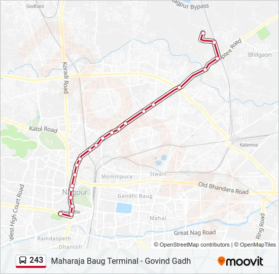 243 Bus Line Map
