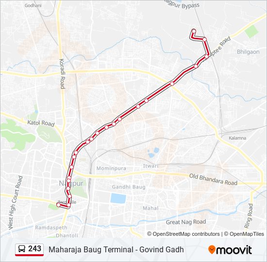 243 bus Line Map