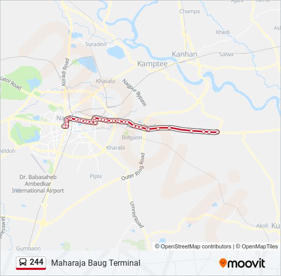 244 bus Line Map