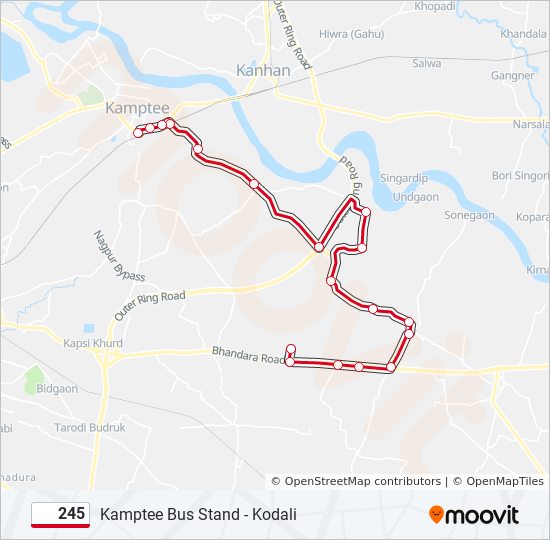 245 bus Line Map