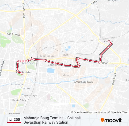 250 bus Line Map