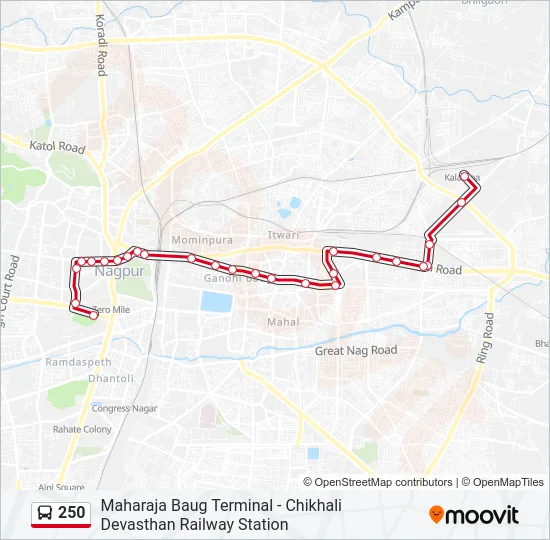 250 Bus Line Map