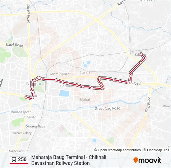 250 Bus Line Map