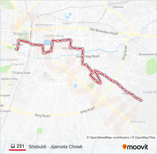 251 Bus Line Map