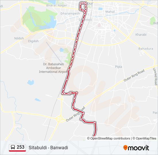 253 bus Line Map