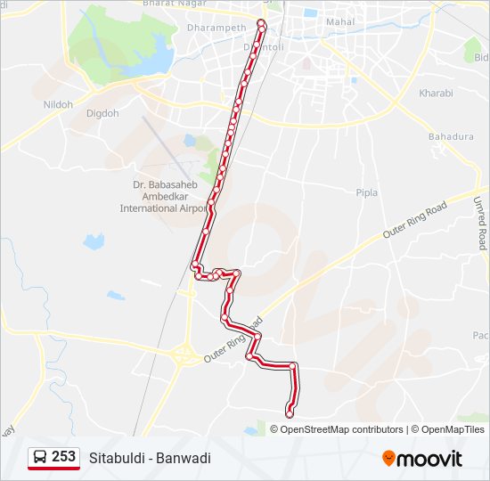 253 bus Line Map