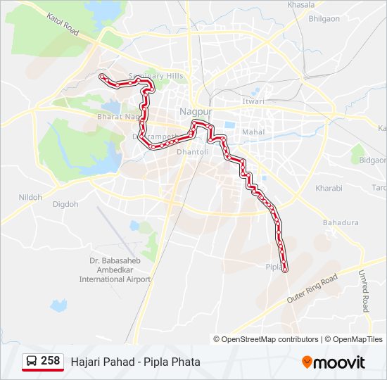 258 bus Line Map