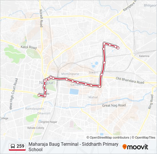 259 bus Line Map