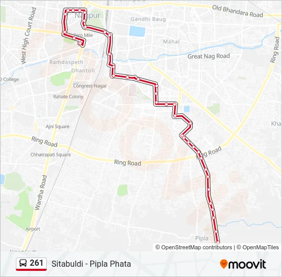 261 Bus Line Map
