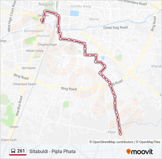 261 bus Line Map