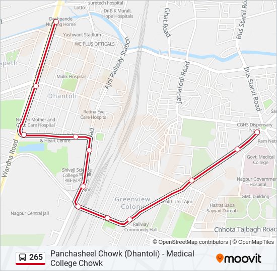 265 bus Line Map