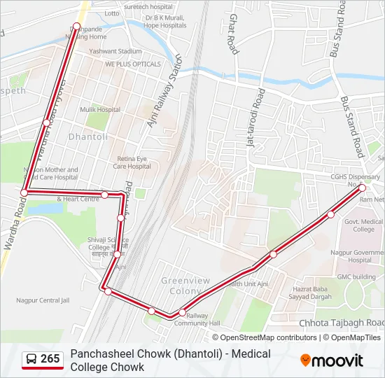 265 Bus Line Map