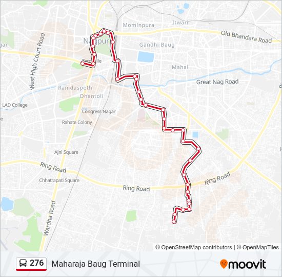 276 bus Line Map