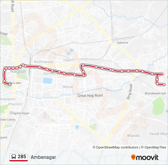 285 Bus Line Map