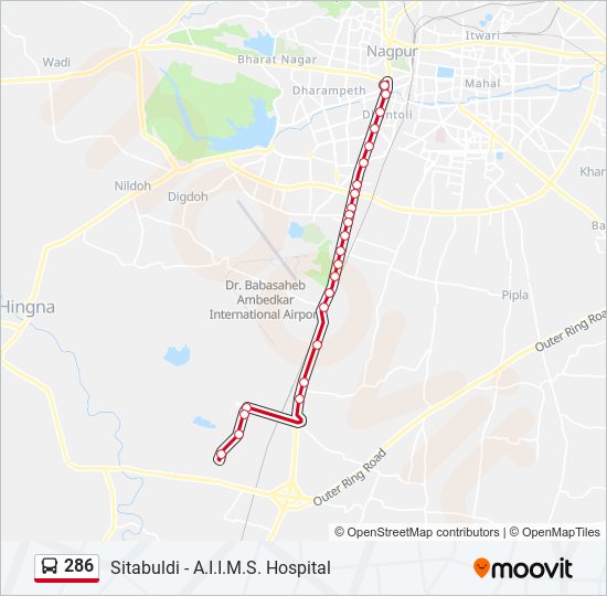 286 bus Line Map