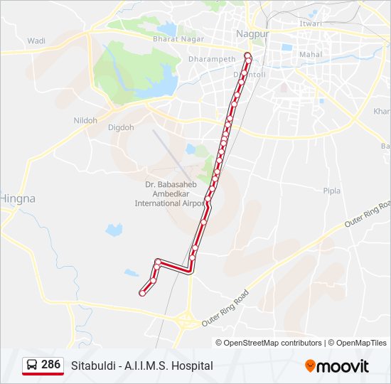 286 bus Line Map