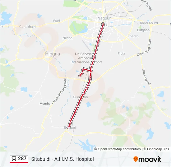 287 Bus Line Map