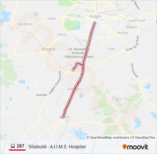 287 bus Line Map