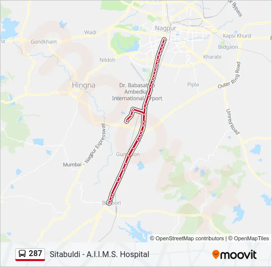 287 Bus Line Map