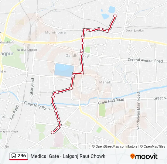 296 Bus Line Map