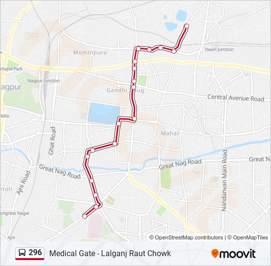 296 bus Line Map