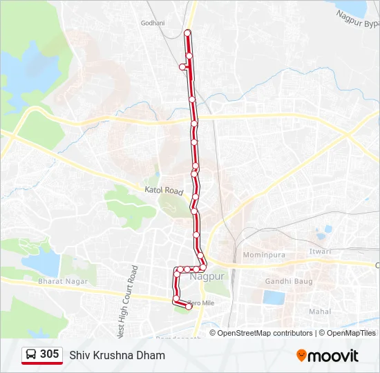305 Bus Line Map
