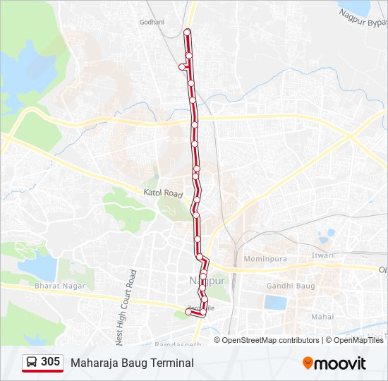 305 bus Line Map