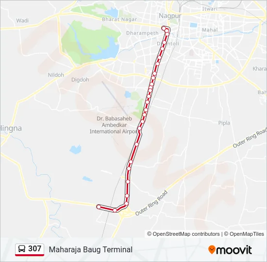 307 Bus Line Map