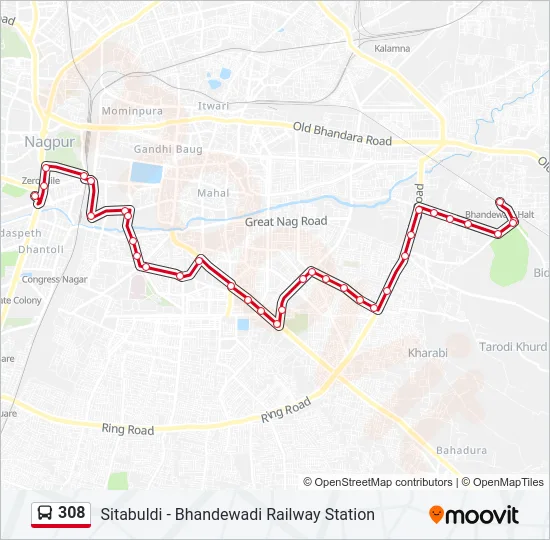 308 Bus Line Map