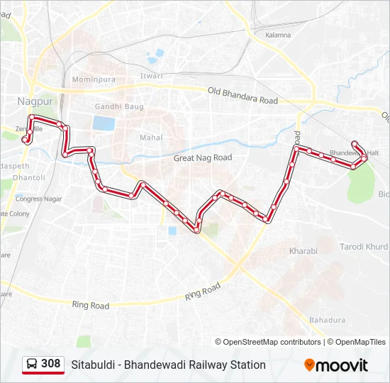 308 Bus Line Map