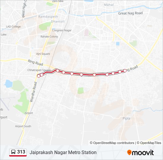 313 bus Line Map