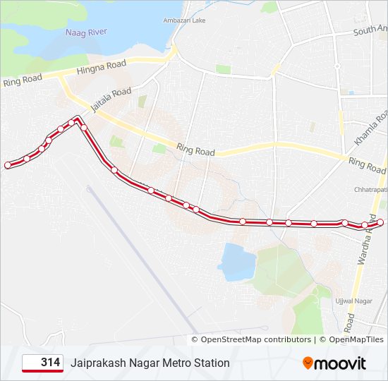 314 bus Line Map