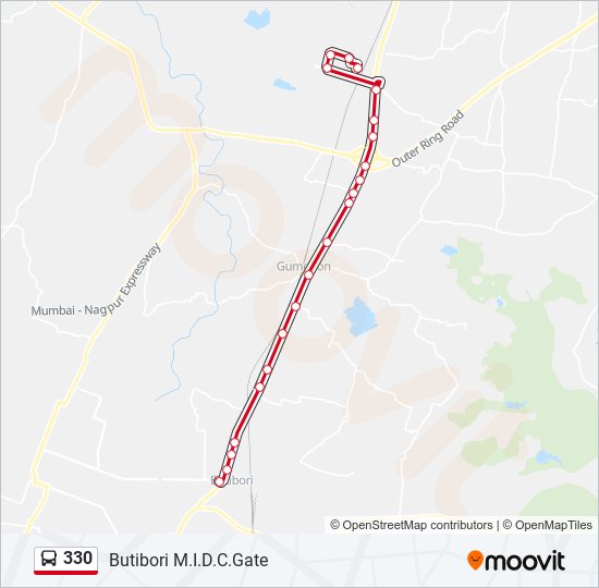 330 bus Line Map