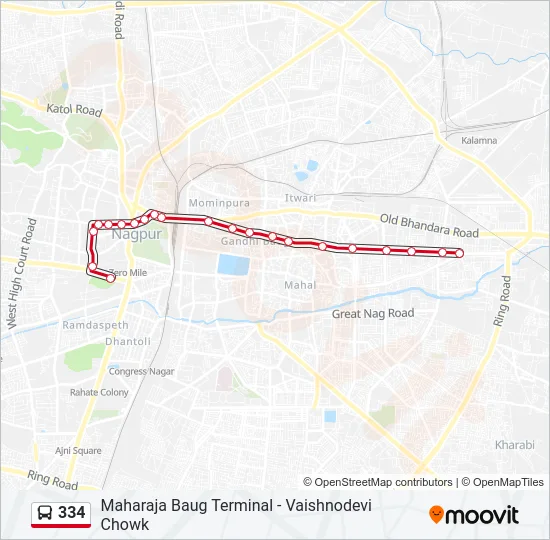 334 Bus Line Map