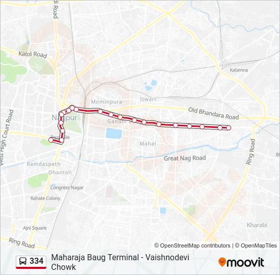 334 Bus Line Map