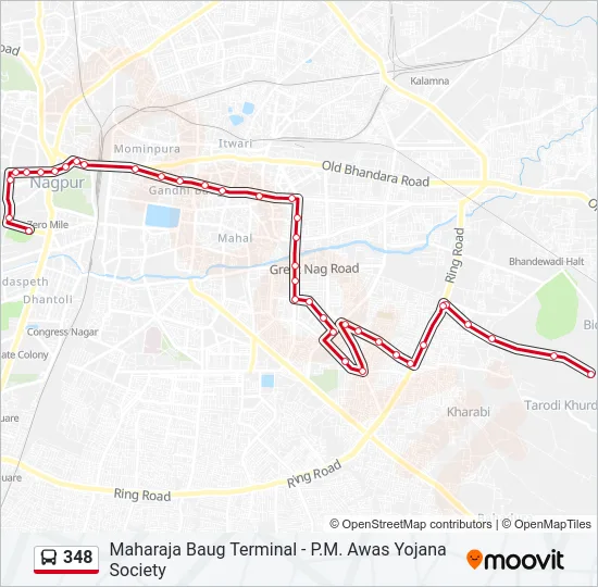 348 Bus Line Map