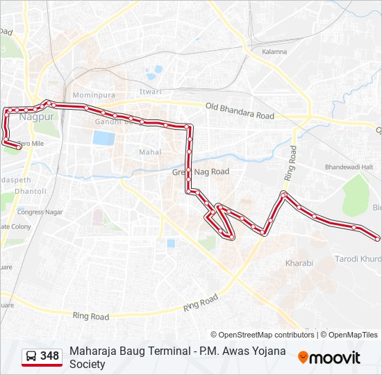 348 bus Line Map