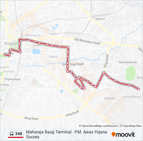 348 bus Line Map