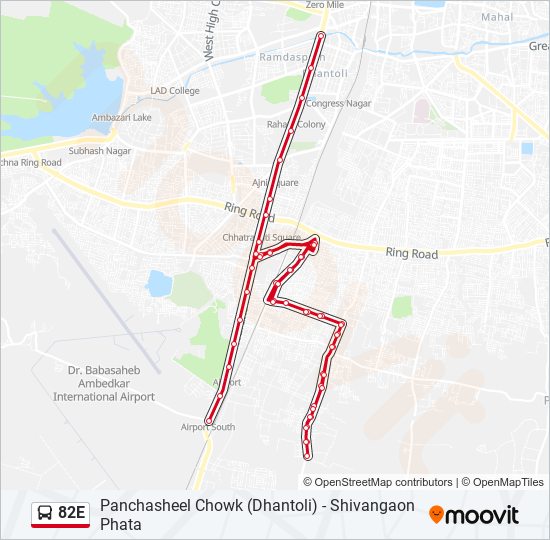 82E bus Line Map