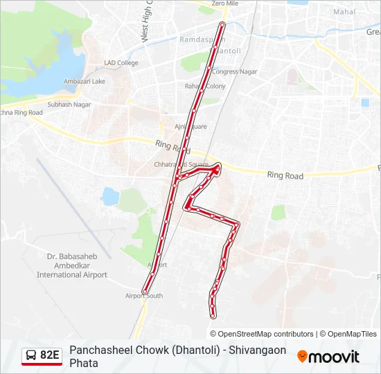 82E Bus Line Map