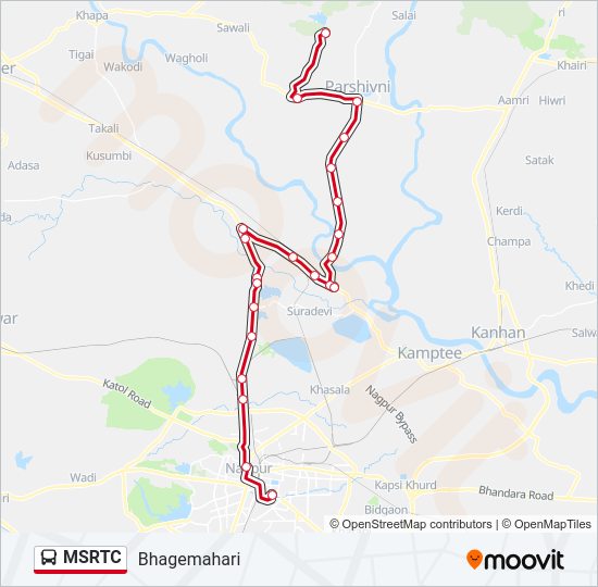 MSRTC bus Line Map