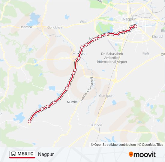 MSRTC bus Line Map