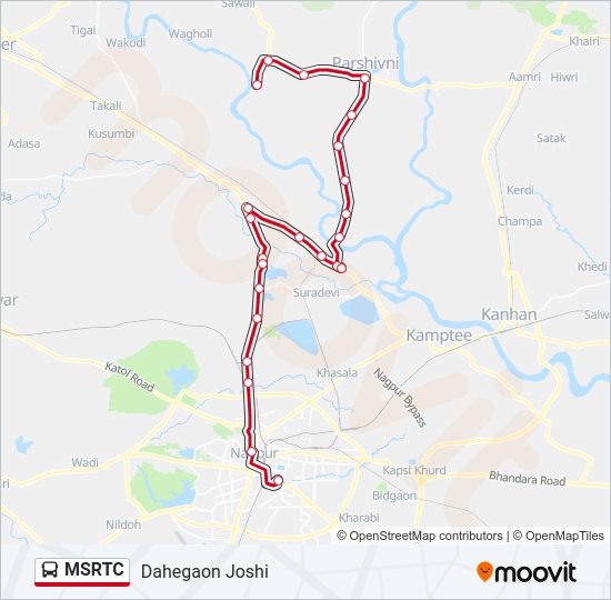 MSRTC bus Line Map