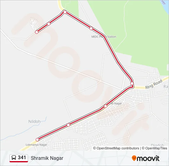 341 Bus Line Map