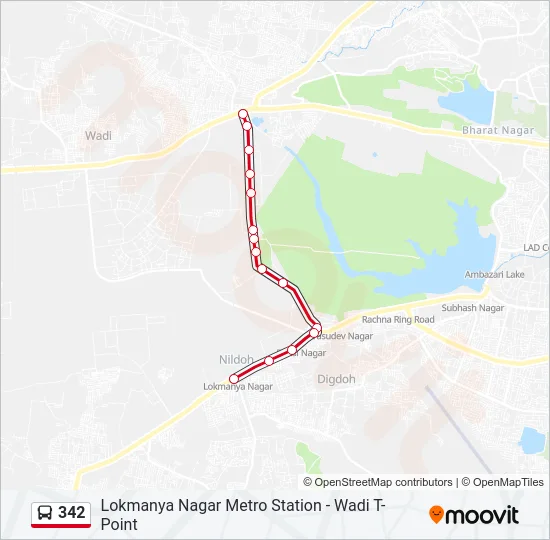 342 Bus Line Map
