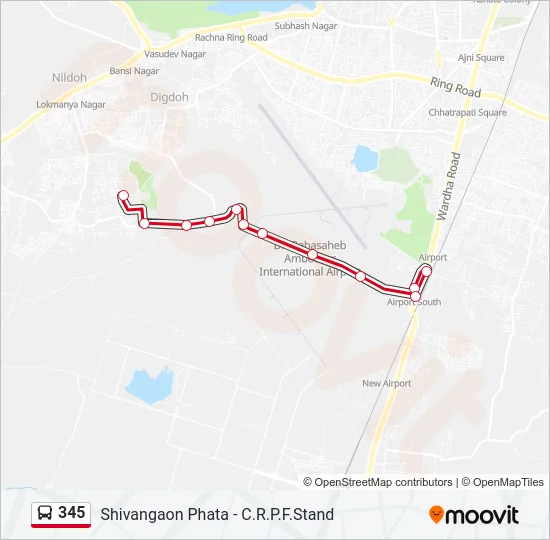 345 Bus Line Map