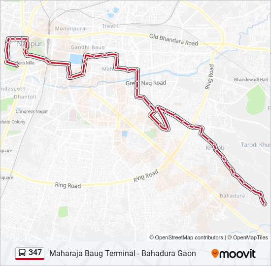 347 bus Line Map