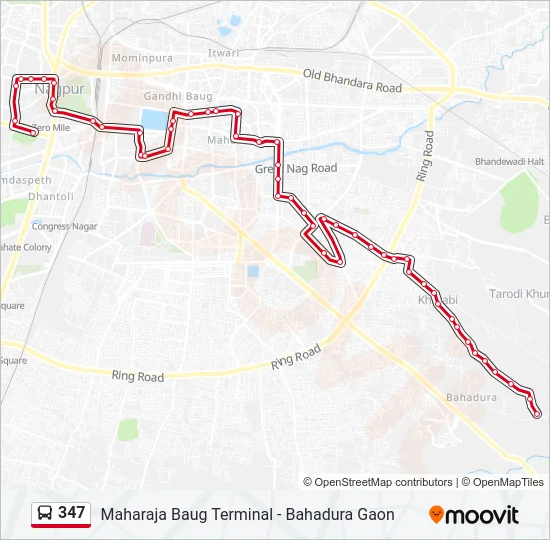 347 Bus Line Map