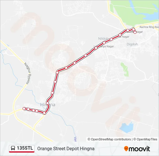 135STL Bus Line Map