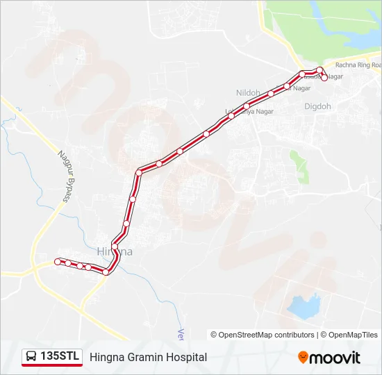 135STL Bus Line Map